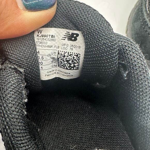 Rare 990 New Balance Size 4 (Toddler) Black Sneakers KJ990TBI, VGUC (SH-1015) - Picture 6 of 6